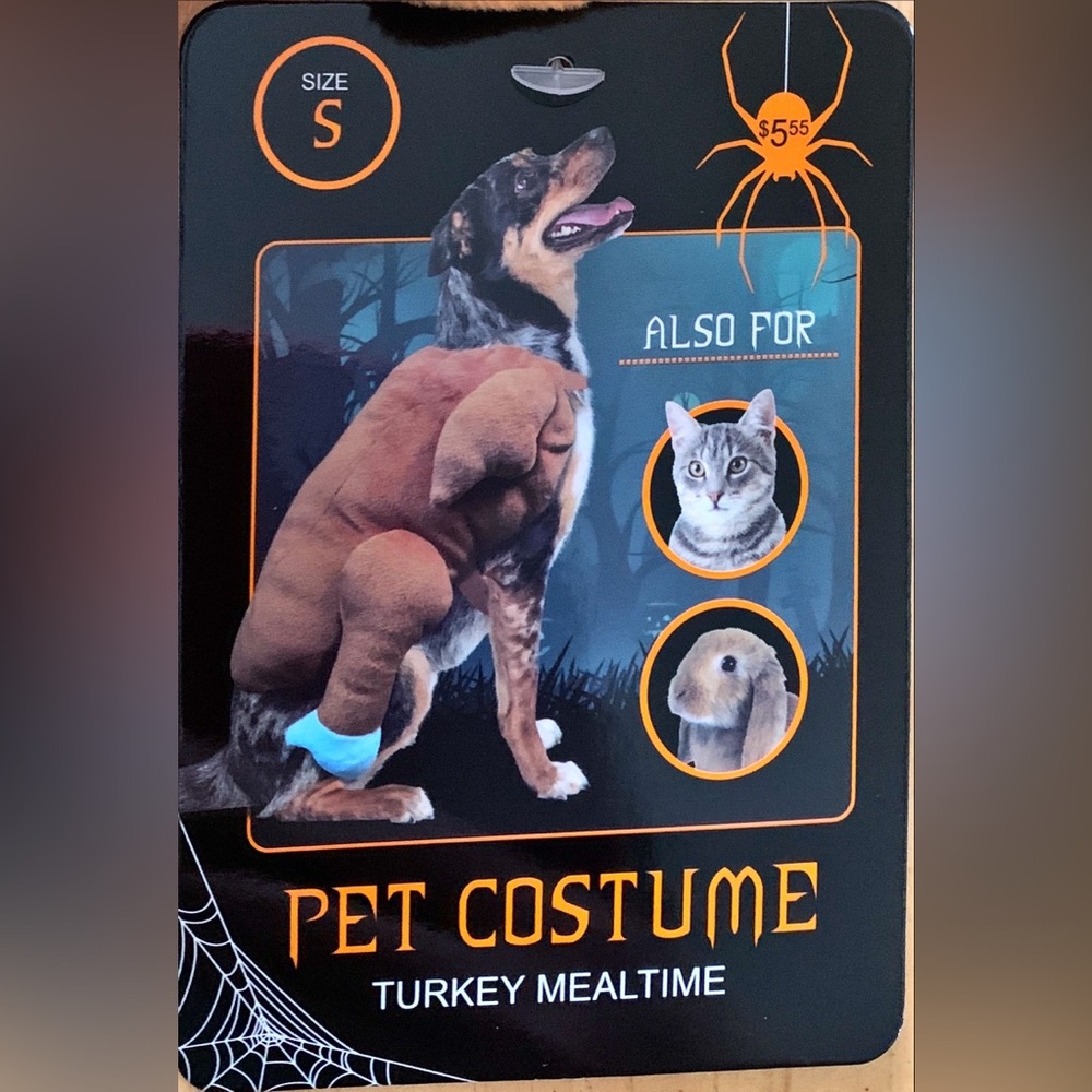 Turkey Mealtime Pet Costume, Dog, Cat, Rabbit size Small NWT